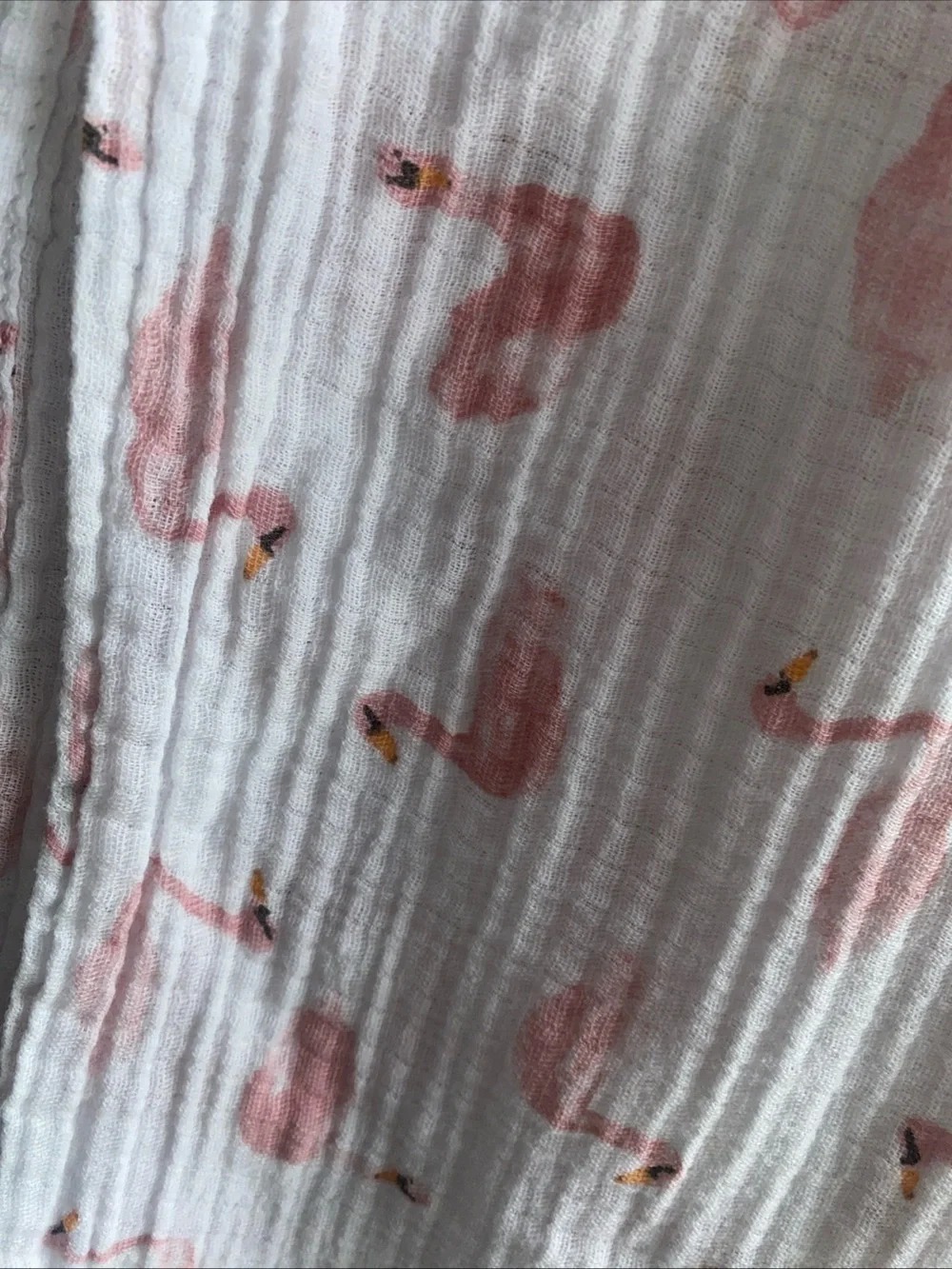 ADEN + ANAIS Summer Cotton Muslin Blanket Flamingo Print Pink White